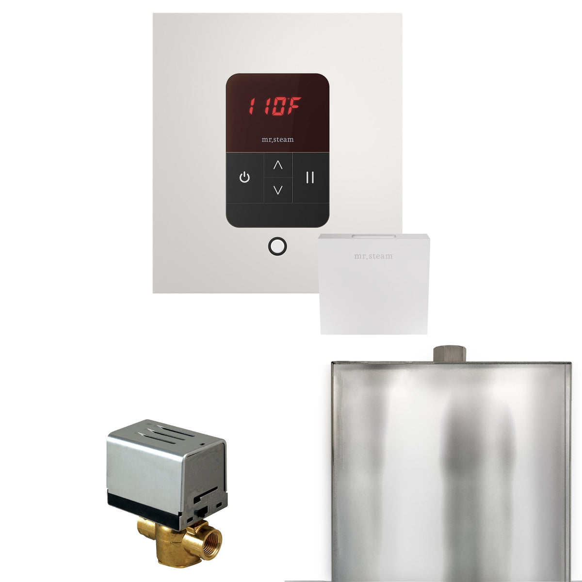 Mr. Steam Basic Butler Steam Shower Control Package – iTempo Control, Designer Steamhead, AutoFlush & Drip Pan for MS & Super Generators