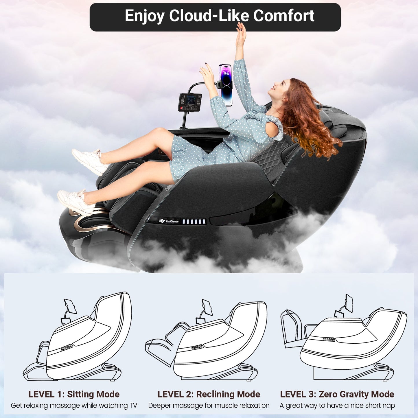 KoziSense KZ-A18 3D SL-track Massage Chair 2026 Upgraded - (Black and Brown)