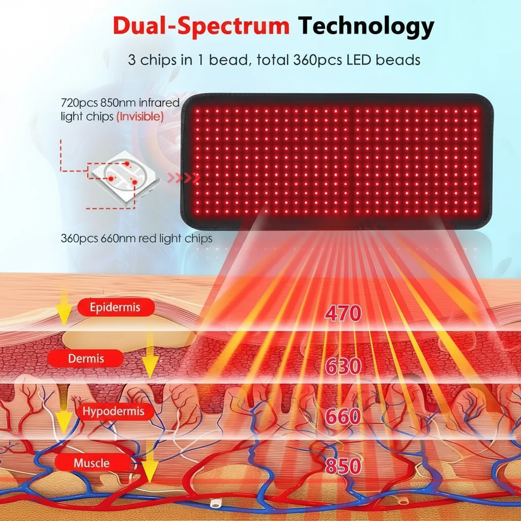 Red Light Therapy Pad for Body – Infrared Wellness Mat with Timer