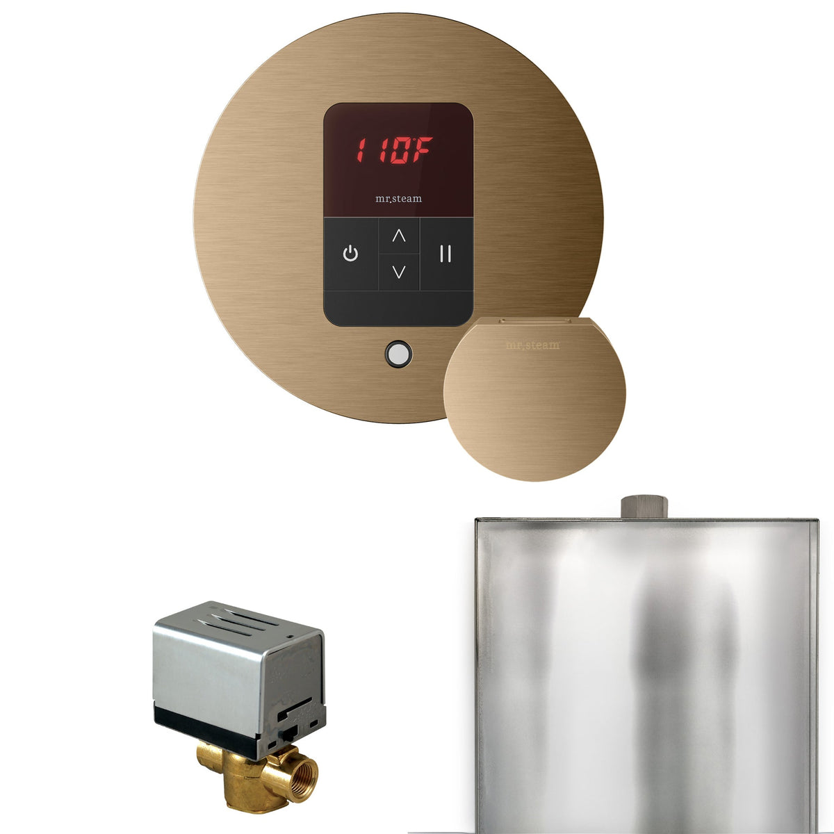 Mr. Steam Basic Butler Steam Shower Control Package – iTempo Control, Designer Steamhead, AutoFlush & Drip Pan for MS & Super Generators