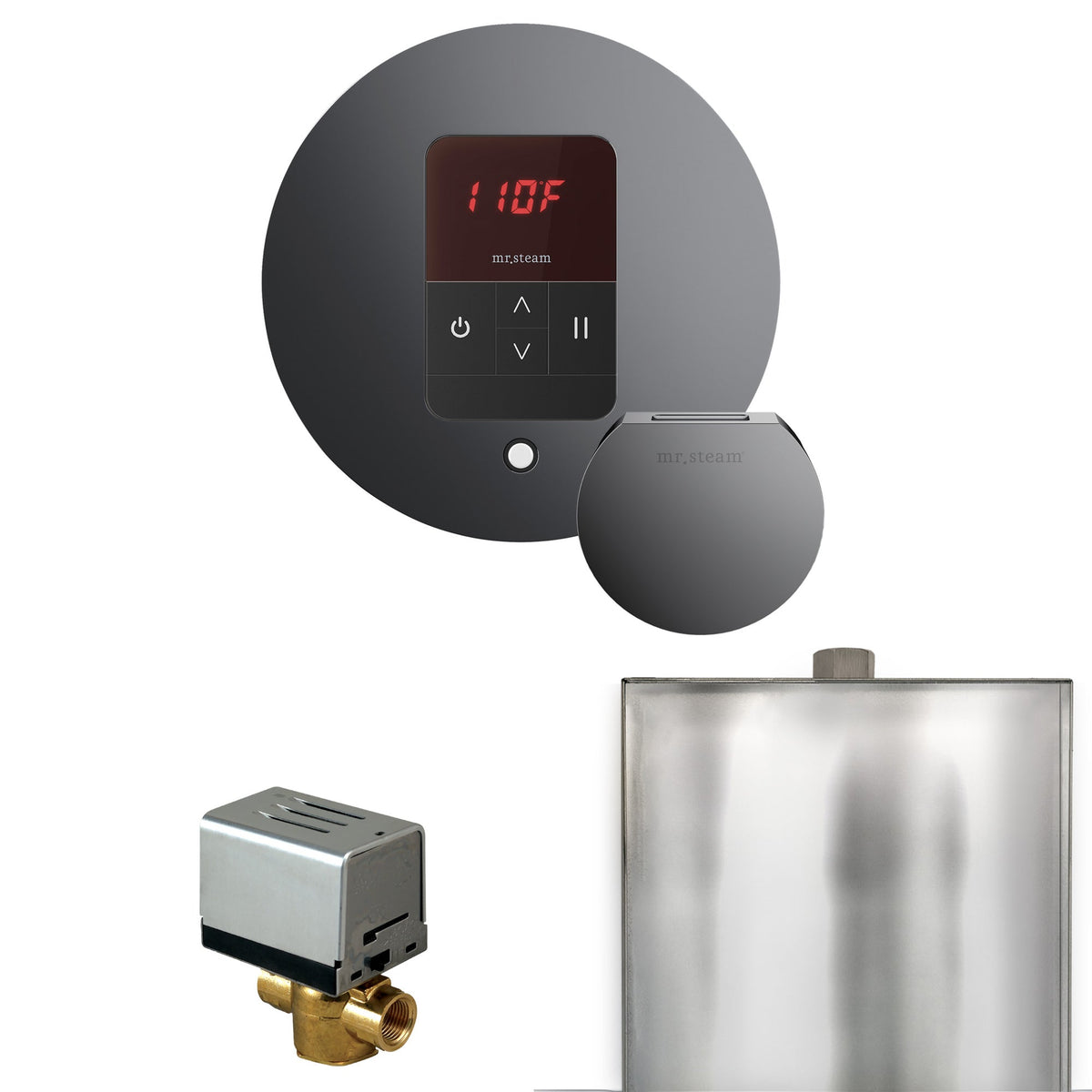 Mr. Steam Basic Butler Steam Shower Control Package – iTempo Control, Designer Steamhead, AutoFlush & Drip Pan for MS & Super Generators