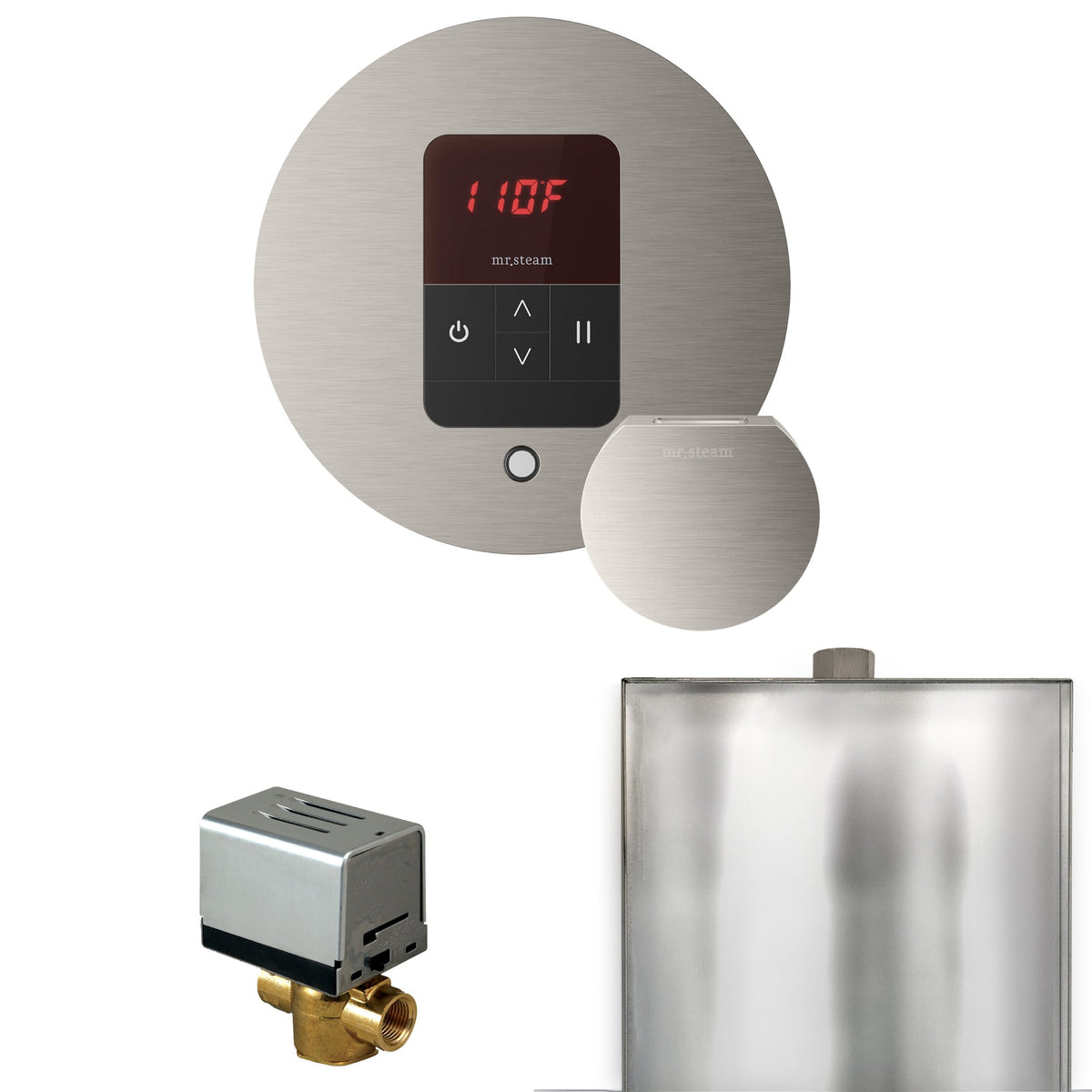 Mr. Steam Basic Butler Steam Shower Control Package – iTempo Control, Designer Steamhead, AutoFlush & Drip Pan for MS & Super Generators