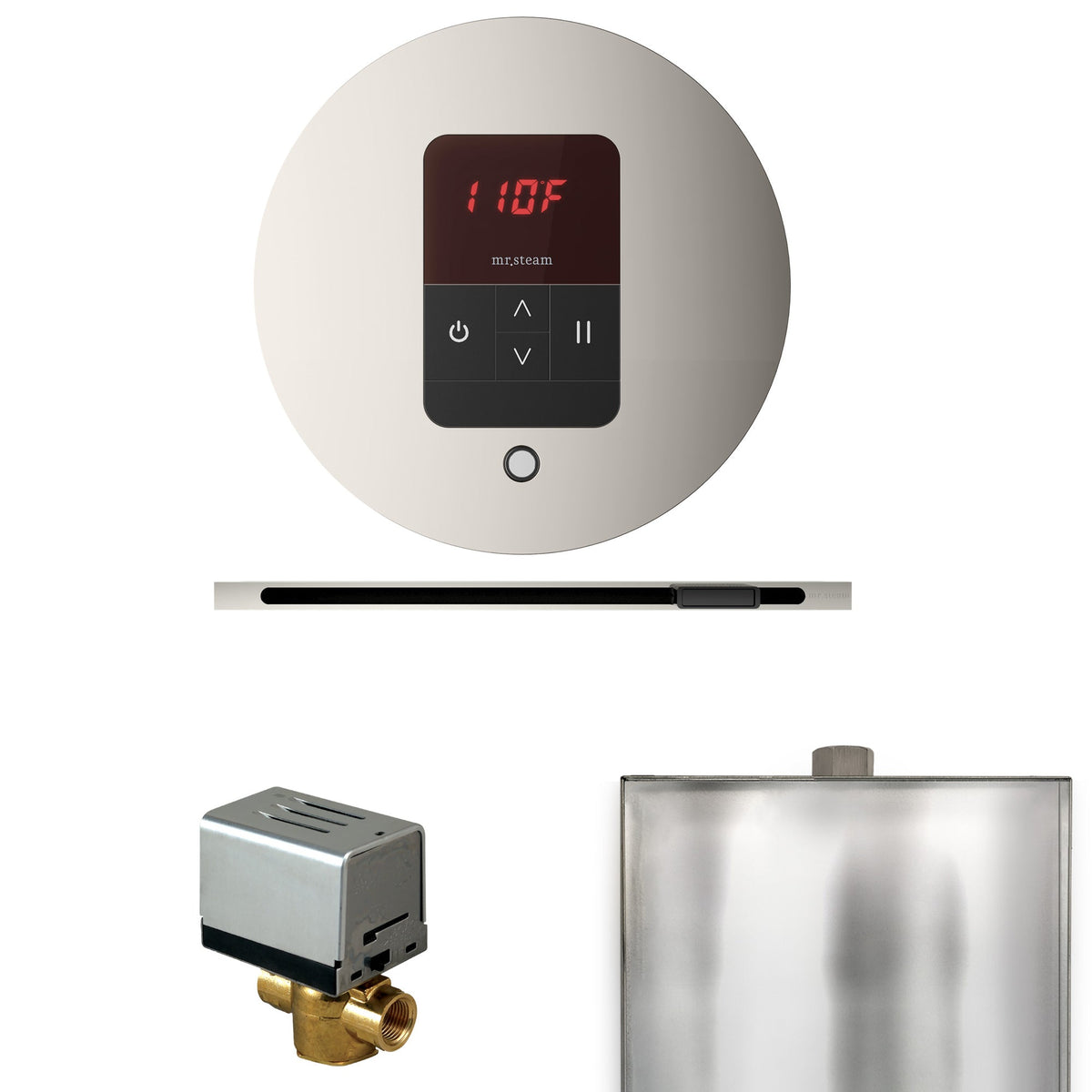 Mr. Steam Basic Butler Linear Steam Shower Control Package – iTempo Control, 16 in. Linear Steamhead, AutoFlush & Drip Pan for MS & Super Generators