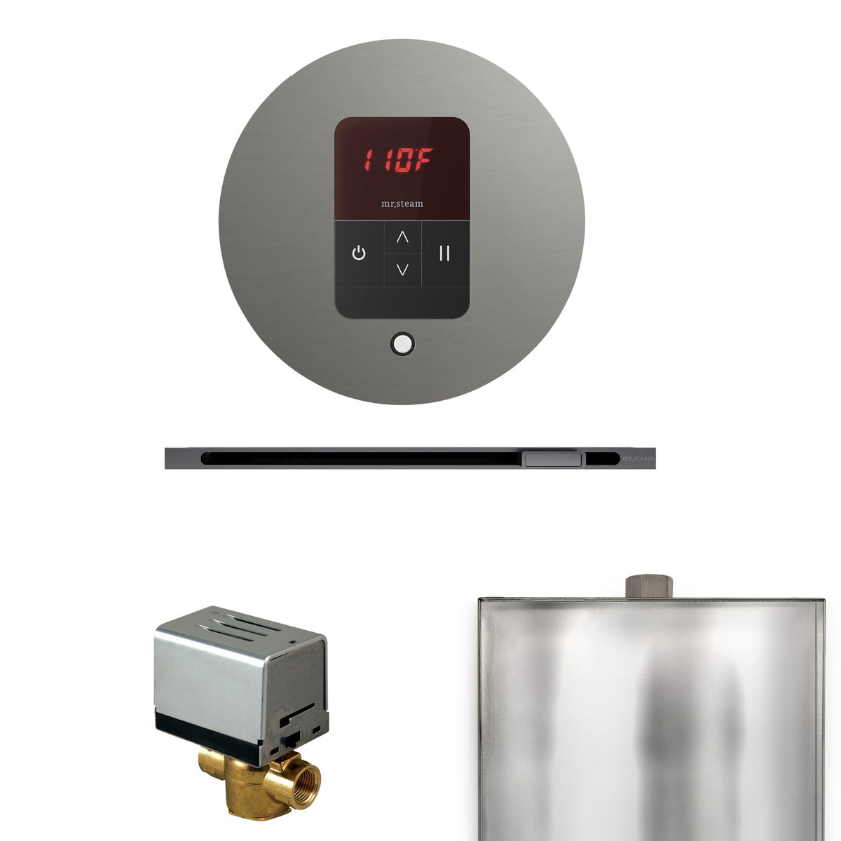 Mr. Steam Basic Butler Linear Steam Shower Control Package – iTempo Control, 16 in. Linear Steamhead, AutoFlush & Drip Pan for MS & Super Generators