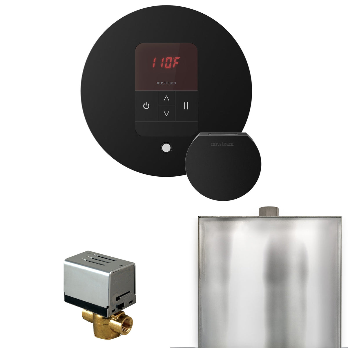 Mr. Steam Basic Butler Steam Shower Control Package – iTempo Control, Designer Steamhead, AutoFlush & Drip Pan for MS & Super Generators