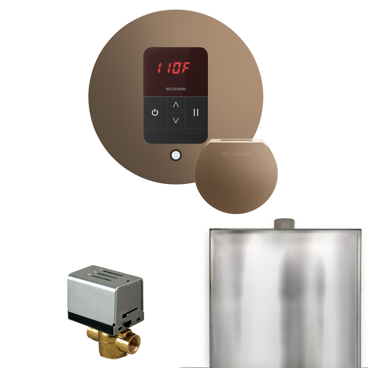 Mr. Steam Basic Butler Steam Shower Control Package – iTempo Control, Designer Steamhead, AutoFlush & Drip Pan for MS & Super Generators