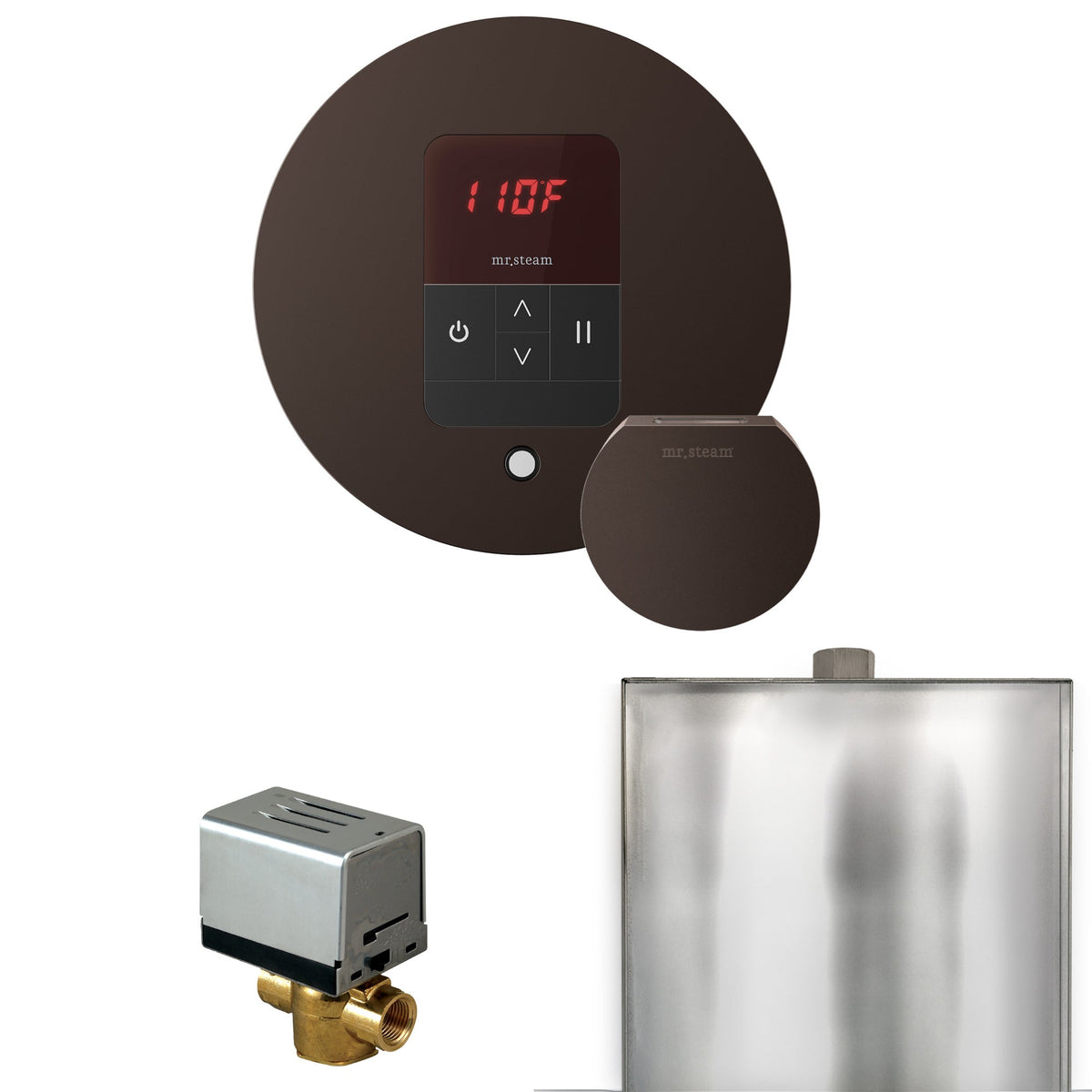 Mr. Steam Basic Butler Steam Shower Control Package – iTempo Control, Designer Steamhead, AutoFlush & Drip Pan for MS & Super Generators