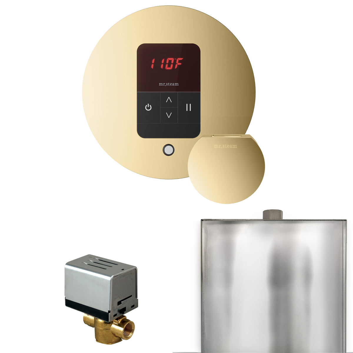 Mr. Steam Basic Butler Steam Shower Control Package – iTempo Control, Designer Steamhead, AutoFlush & Drip Pan for MS & Super Generators