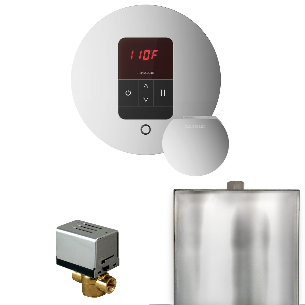 Mr. Steam Basic Butler Steam Shower Control Package – iTempo Control, Designer Steamhead, AutoFlush & Drip Pan for MS & Super Generators