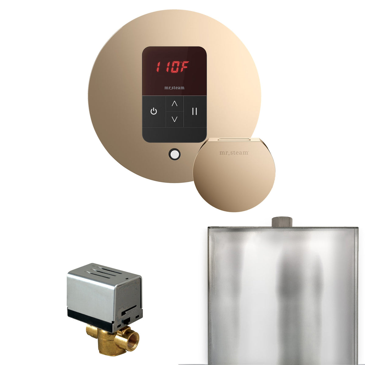 Mr. Steam Basic Butler Steam Shower Control Package – iTempo Control, Designer Steamhead, AutoFlush & Drip Pan for MS & Super Generators