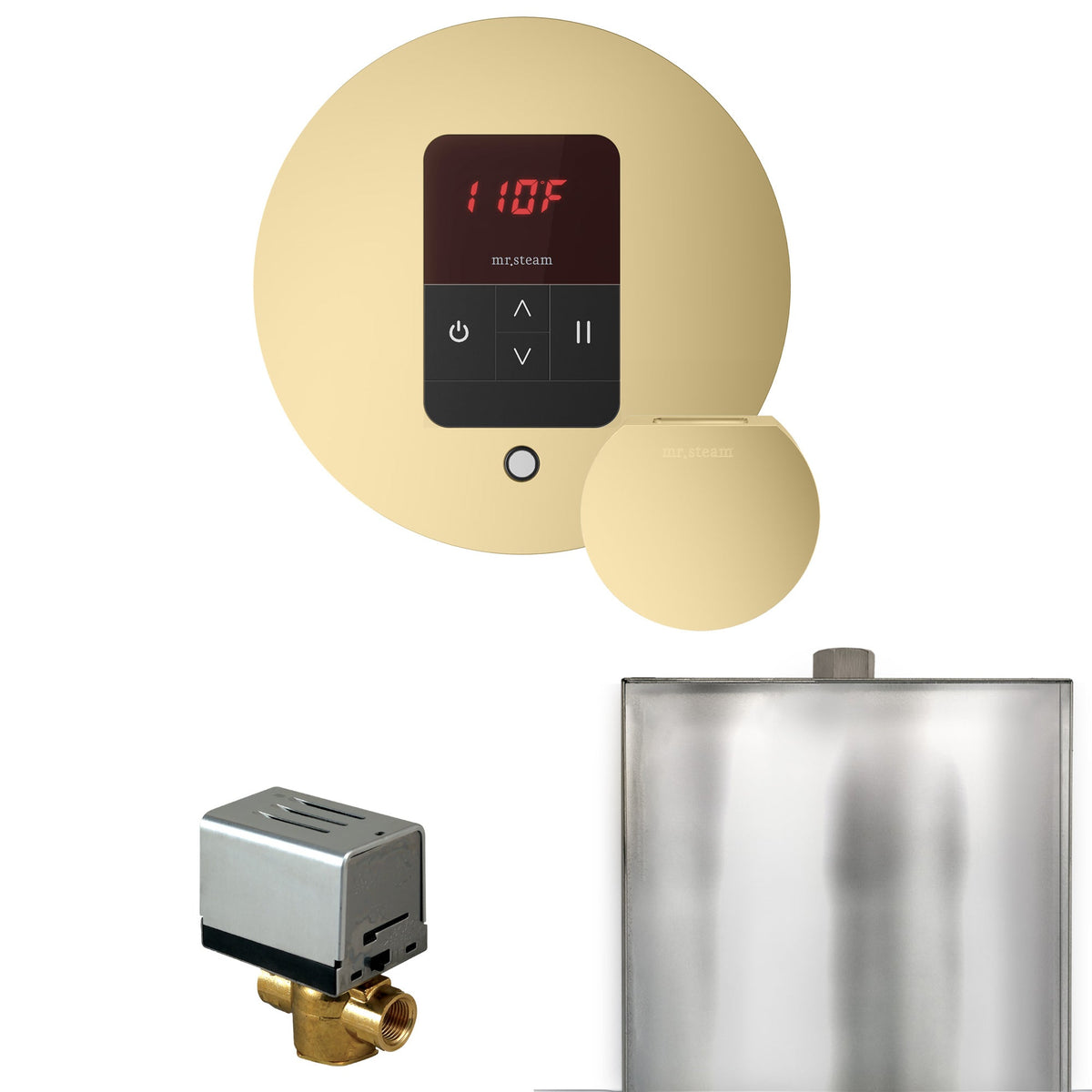 Mr. Steam Basic Butler Steam Shower Control Package – iTempo Control, Designer Steamhead, AutoFlush & Drip Pan for MS & Super Generators