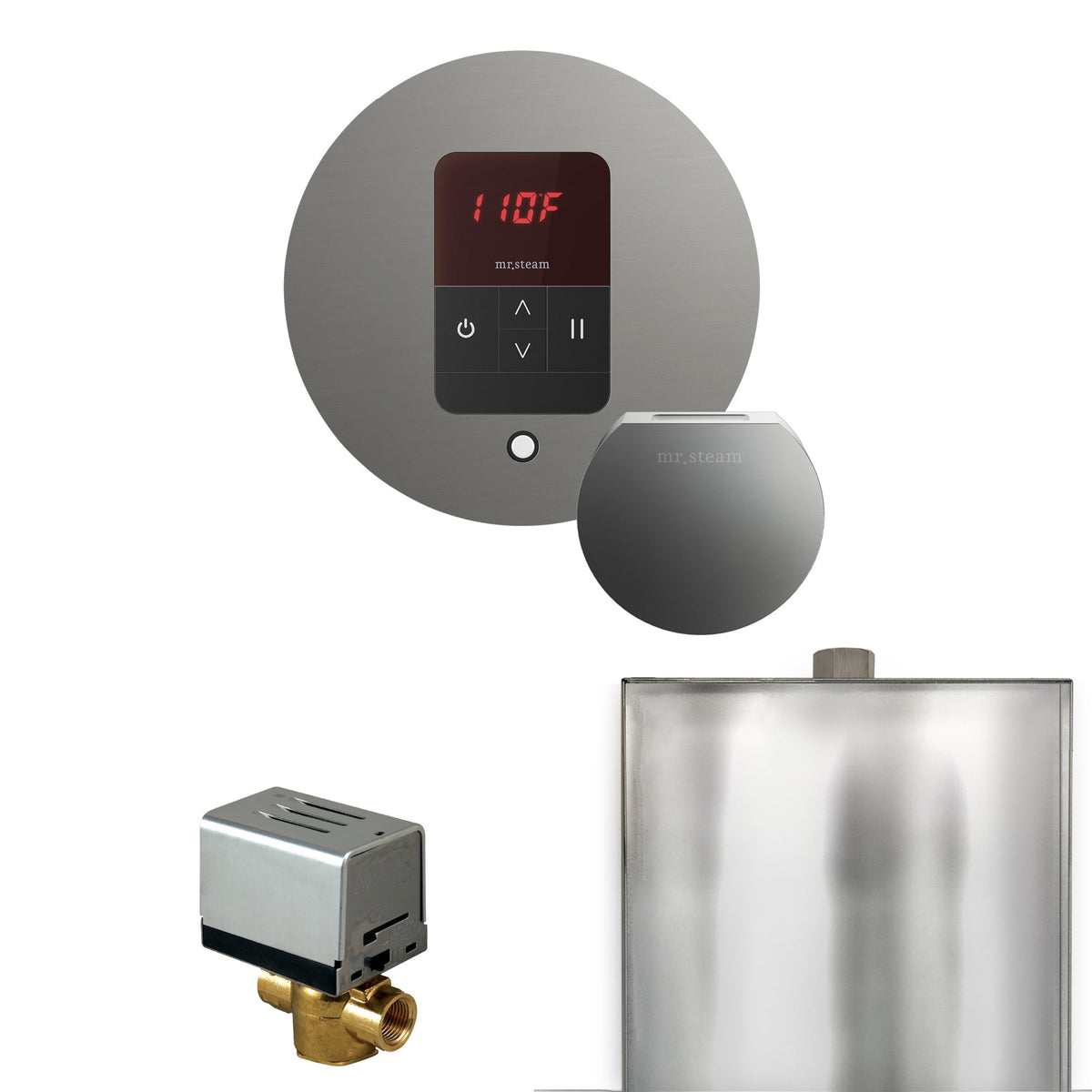 Mr. Steam Basic Butler Steam Shower Control Package – iTempo Control, Designer Steamhead, AutoFlush & Drip Pan for MS & Super Generators