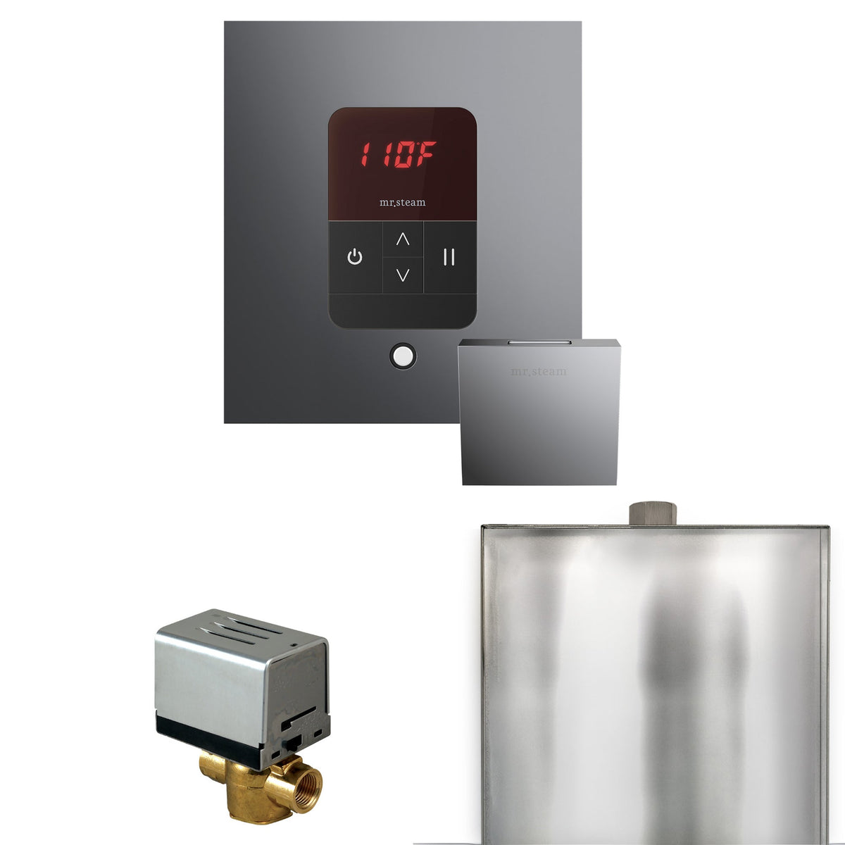 Mr. Steam Basic Butler Steam Shower Control Package – iTempo Control, Designer Steamhead, AutoFlush & Drip Pan for MS & Super Generators