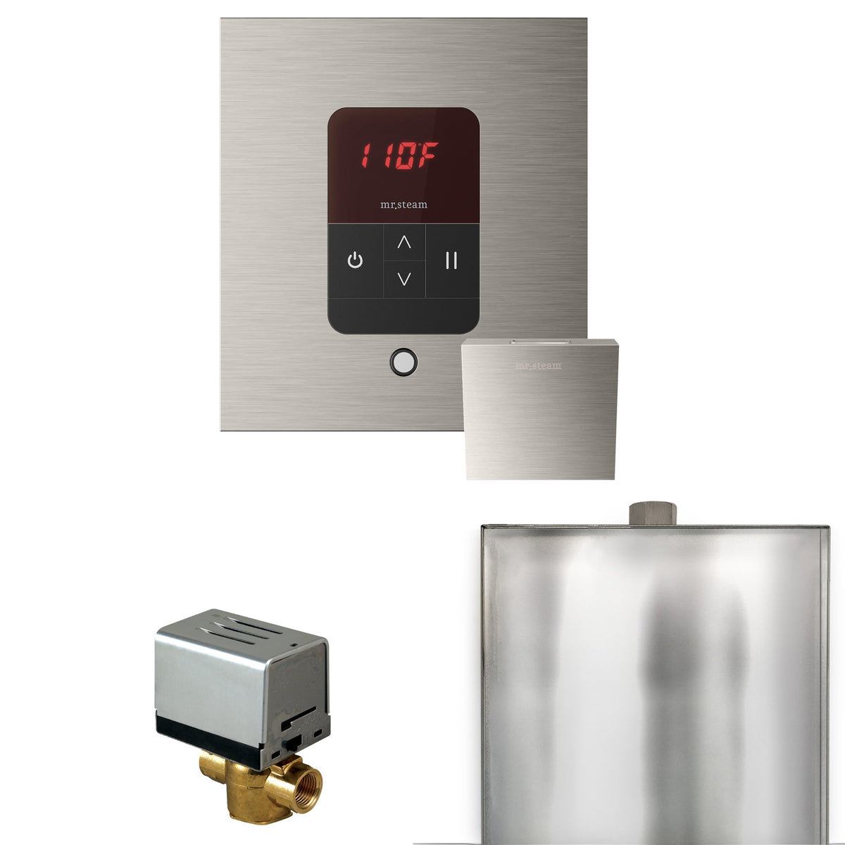 Mr. Steam Basic Butler Steam Shower Control Package – iTempo Control, Designer Steamhead, AutoFlush & Drip Pan for MS & Super Generators