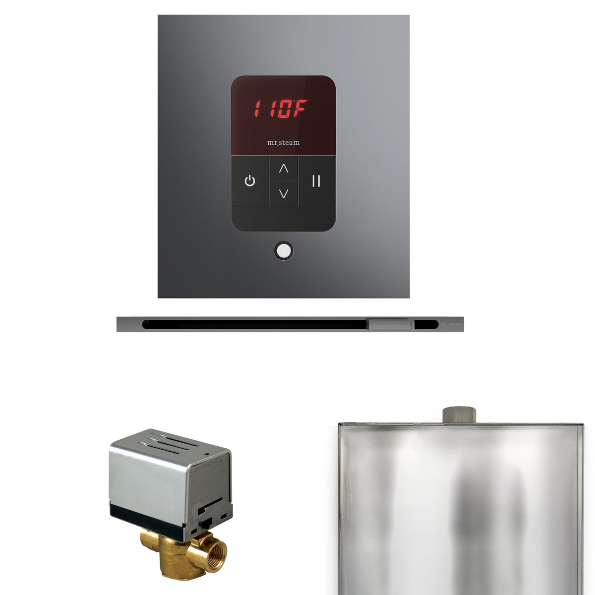 Mr. Steam Basic Butler Linear Steam Shower Control Package – iTempo Control, 16 in. Linear Steamhead, AutoFlush & Drip Pan for MS & Super Generators