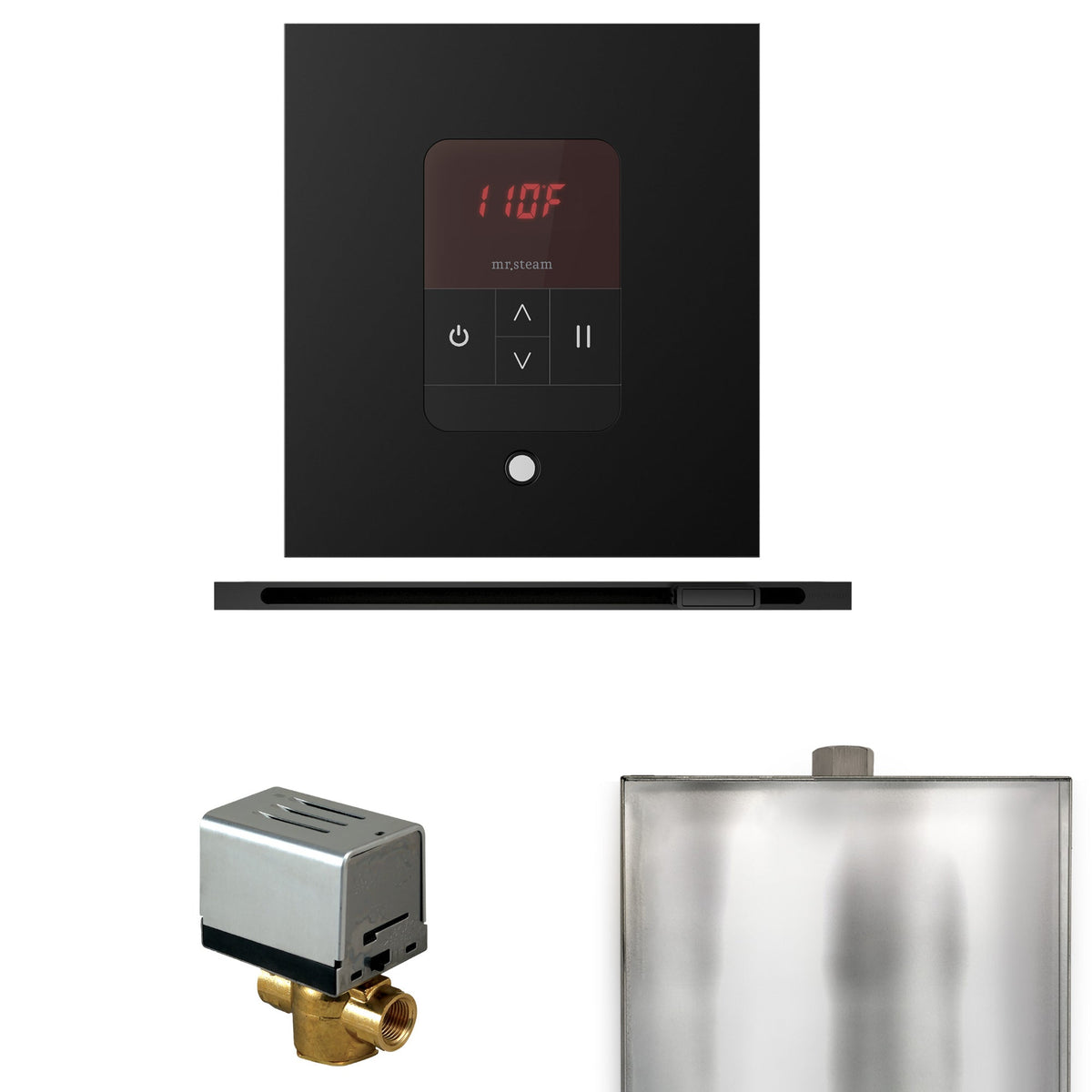 Mr. Steam Basic Butler Linear Steam Shower Control Package – iTempo Control, 16 in. Linear Steamhead, AutoFlush & Drip Pan for MS & Super Generators