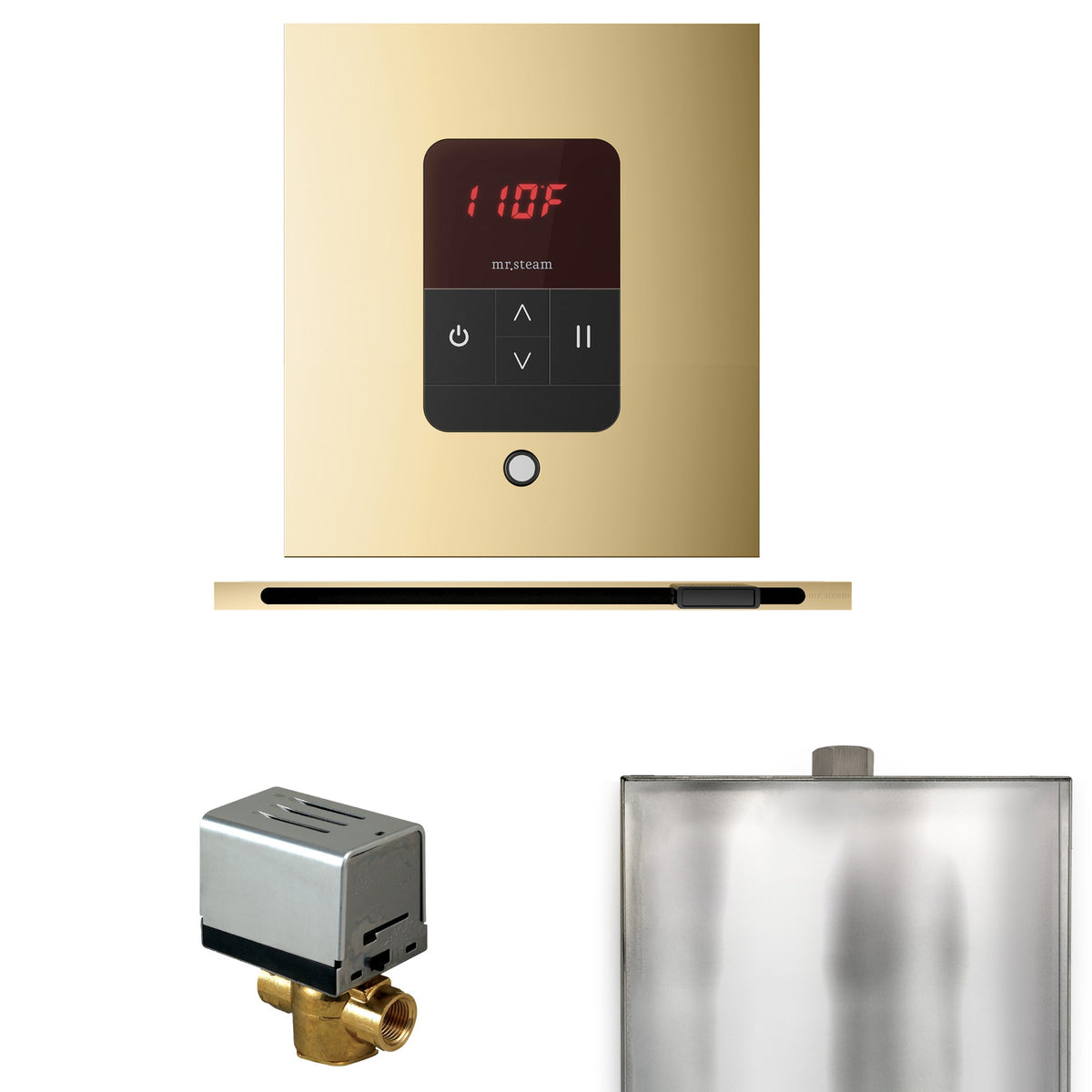Mr. Steam Basic Butler Linear Steam Shower Control Package – iTempo Control, 16 in. Linear Steamhead, AutoFlush & Drip Pan for MS & Super Generators