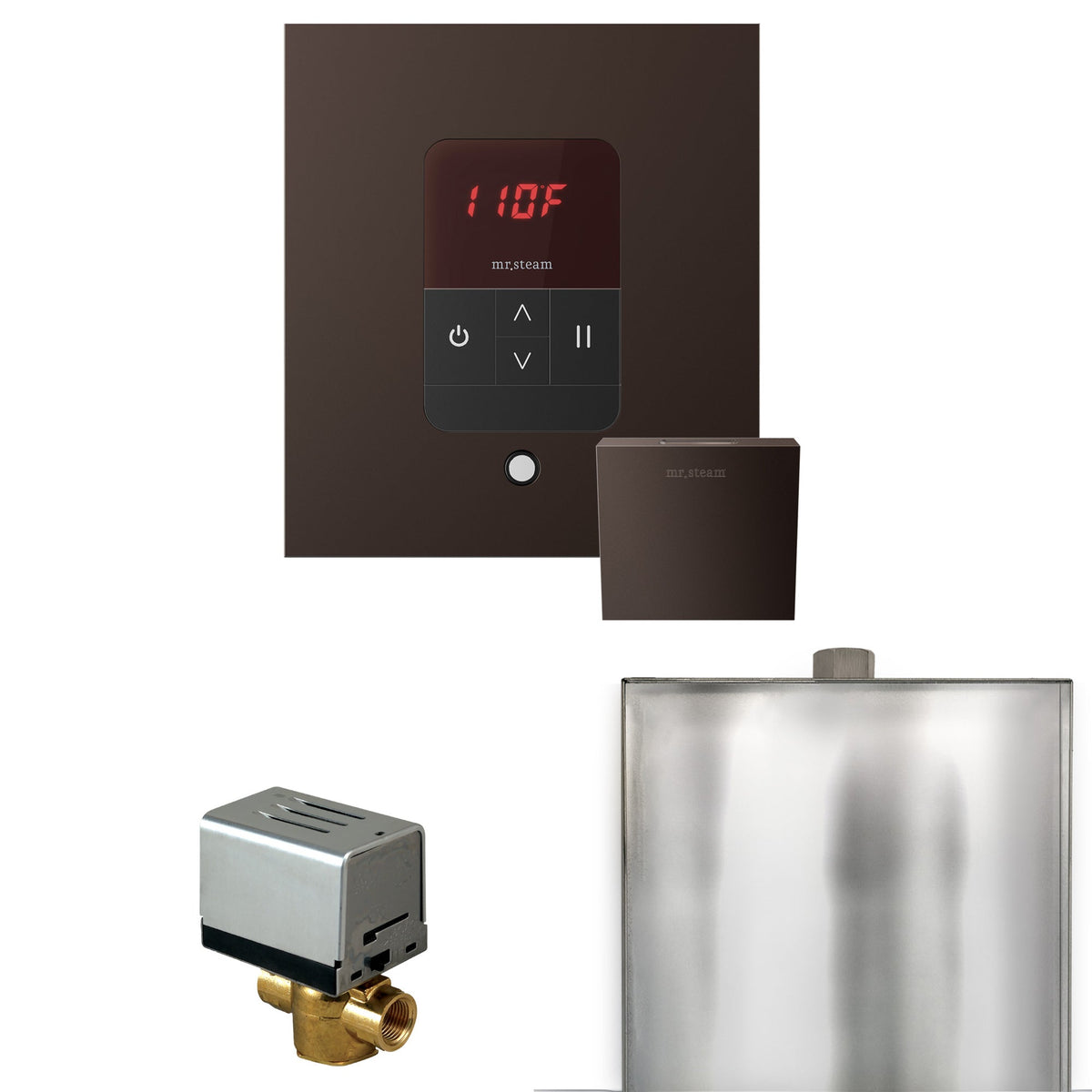 Mr. Steam Basic Butler Steam Shower Control Package – iTempo Control, Designer Steamhead, AutoFlush & Drip Pan for MS & Super Generators