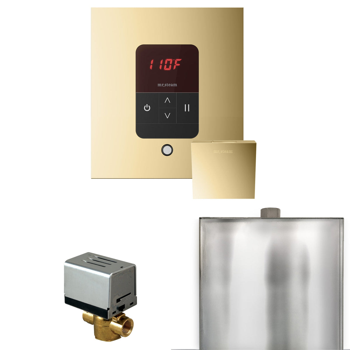 Mr. Steam Basic Butler Steam Shower Control Package – iTempo Control, Designer Steamhead, AutoFlush & Drip Pan for MS & Super Generators