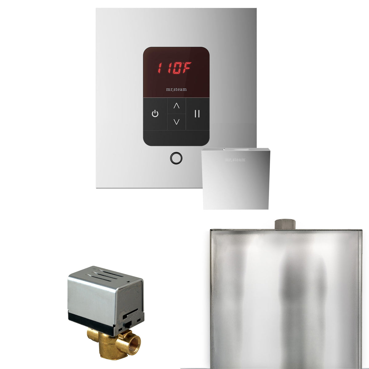Mr. Steam Basic Butler Steam Shower Control Package – iTempo Control, Designer Steamhead, AutoFlush & Drip Pan for MS & Super Generators