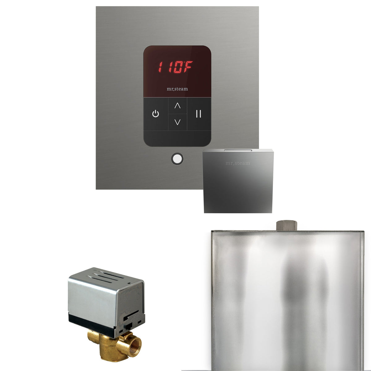 Mr. Steam Basic Butler Steam Shower Control Package – iTempo Control, Designer Steamhead, AutoFlush & Drip Pan for MS & Super Generators