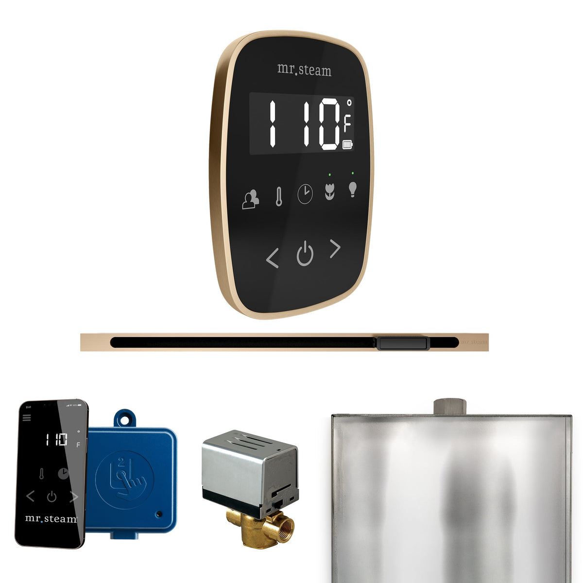 Mr. Steam ButlerFlex Linear Steam Shower Control Package – Wireless TempoFlex Control, Linear Steamhead & AutoFlush for MS & Super Generators
