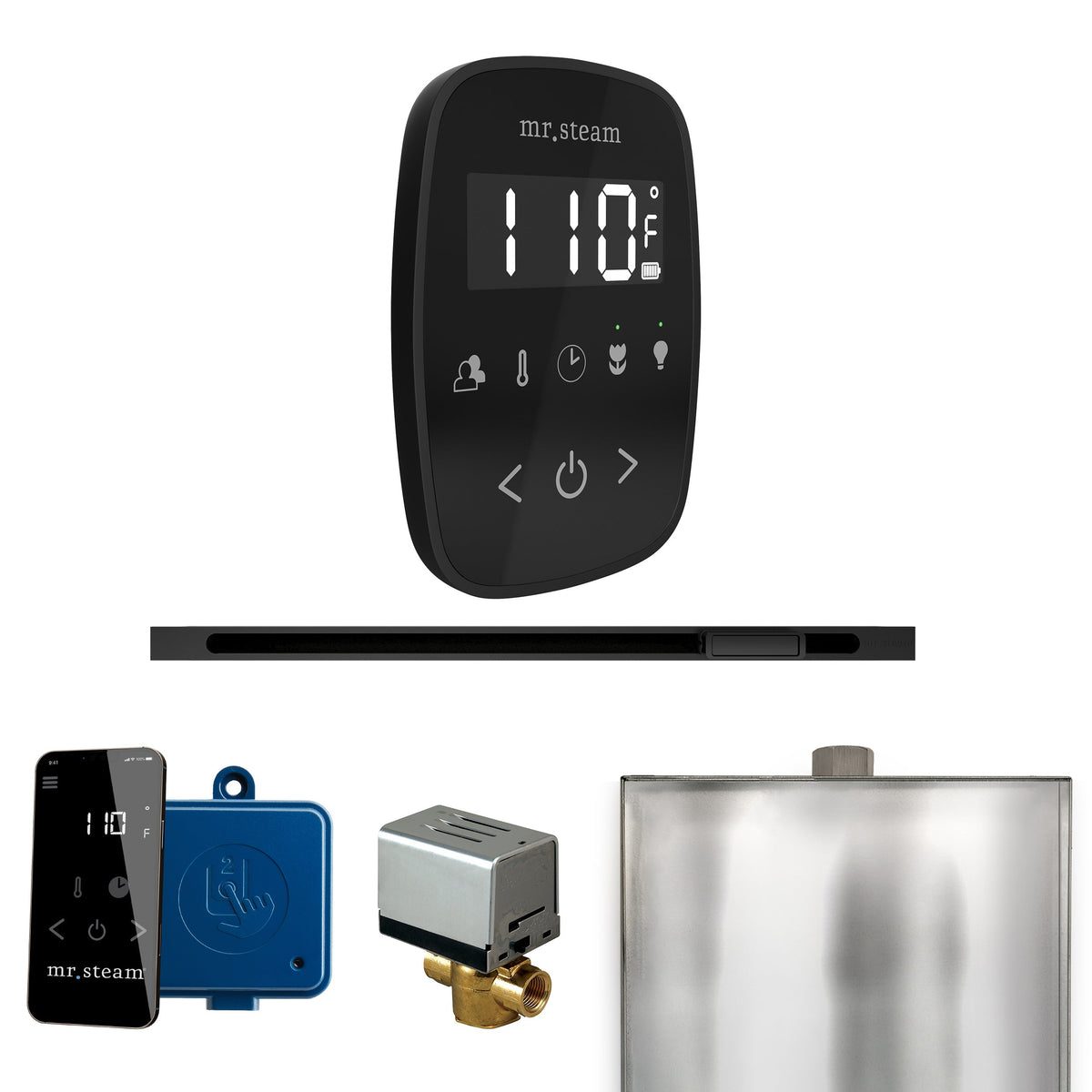 Mr. Steam ButlerFlex Linear Steam Shower Control Package – Wireless TempoFlex Control, Linear Steamhead & AutoFlush for MS & Super Generators