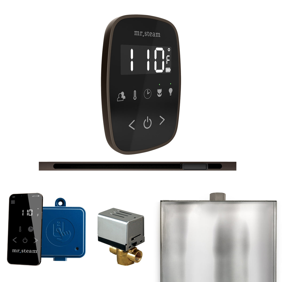 Mr. Steam ButlerFlex Linear Steam Shower Control Package – Wireless TempoFlex Control, Linear Steamhead & AutoFlush for MS & Super Generators