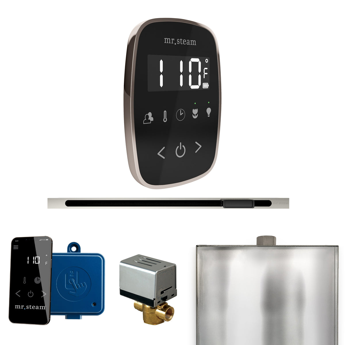 Mr. Steam ButlerFlex Linear Steam Shower Control Package – Wireless TempoFlex Control, Linear Steamhead & AutoFlush for MS & Super Generators