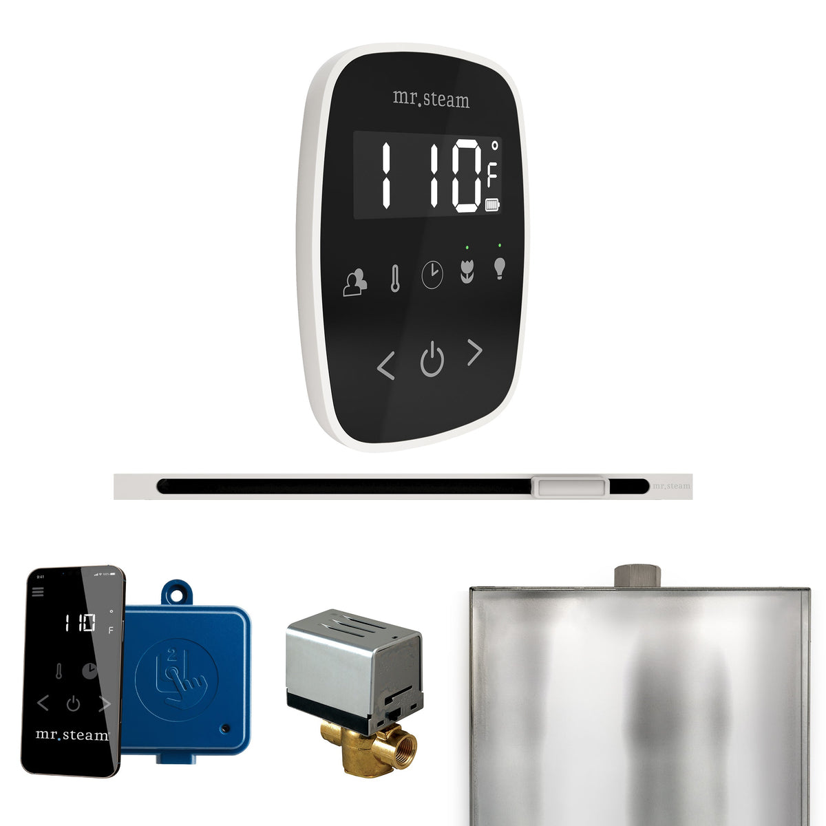 Mr. Steam ButlerFlex Linear Steam Shower Control Package – Wireless TempoFlex Control, Linear Steamhead & AutoFlush for MS & Super Generators