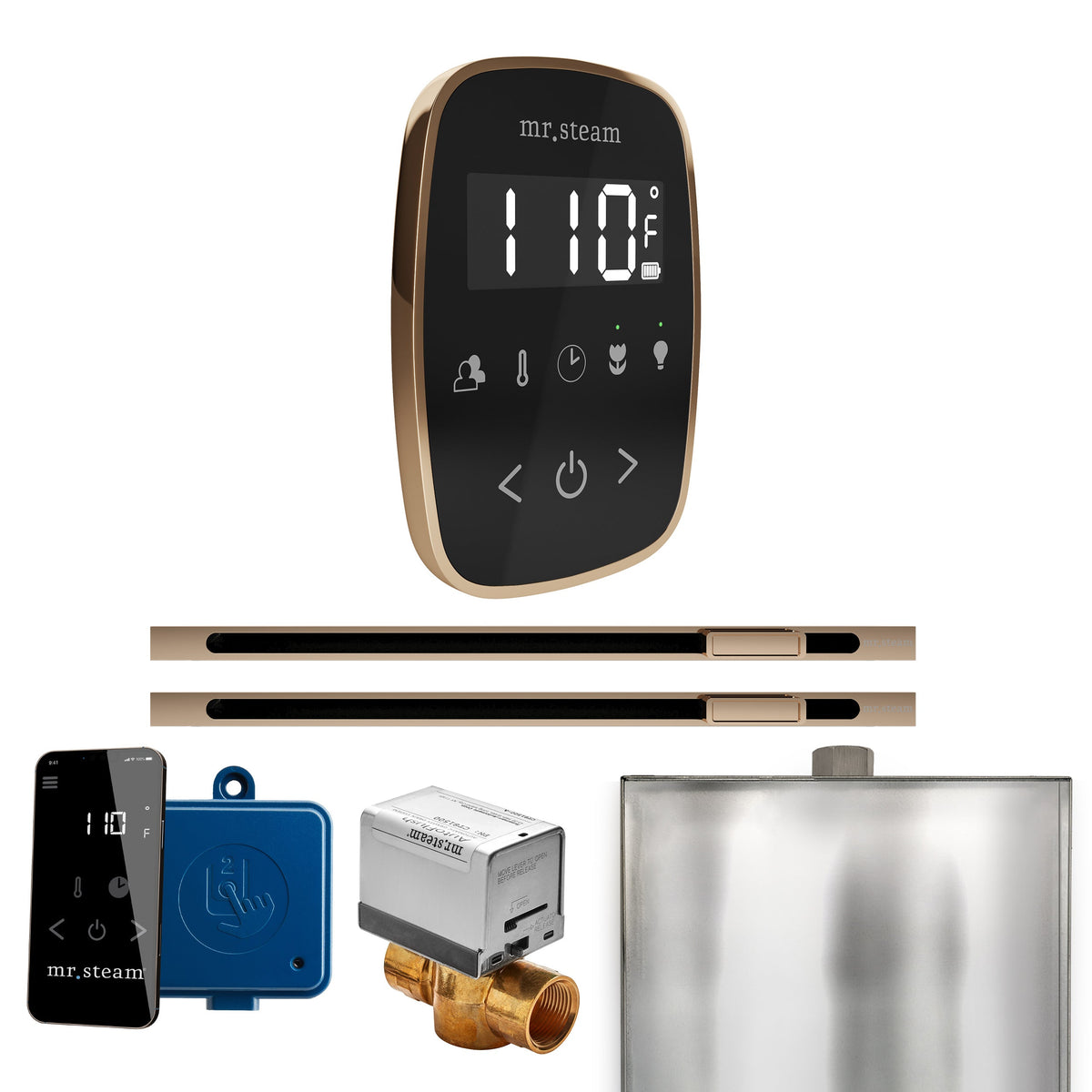 Mr. Steam ButlerFlex Max Linear Steam Shower Control Package – Wireless TempoFlex Control, 16 in. Linear Steamhead & Max AutoFlush for Max Generators