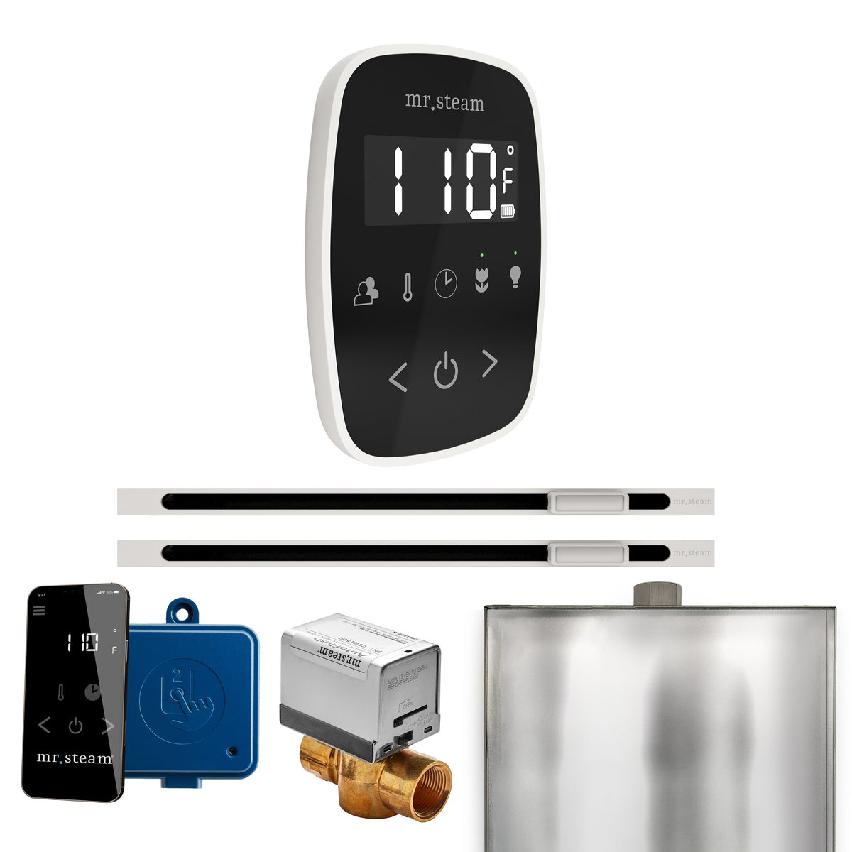 Mr. Steam ButlerFlex Max Linear Steam Shower Control Package – Wireless TempoFlex Control, 16 in. Linear Steamhead & Max AutoFlush for Max Generators