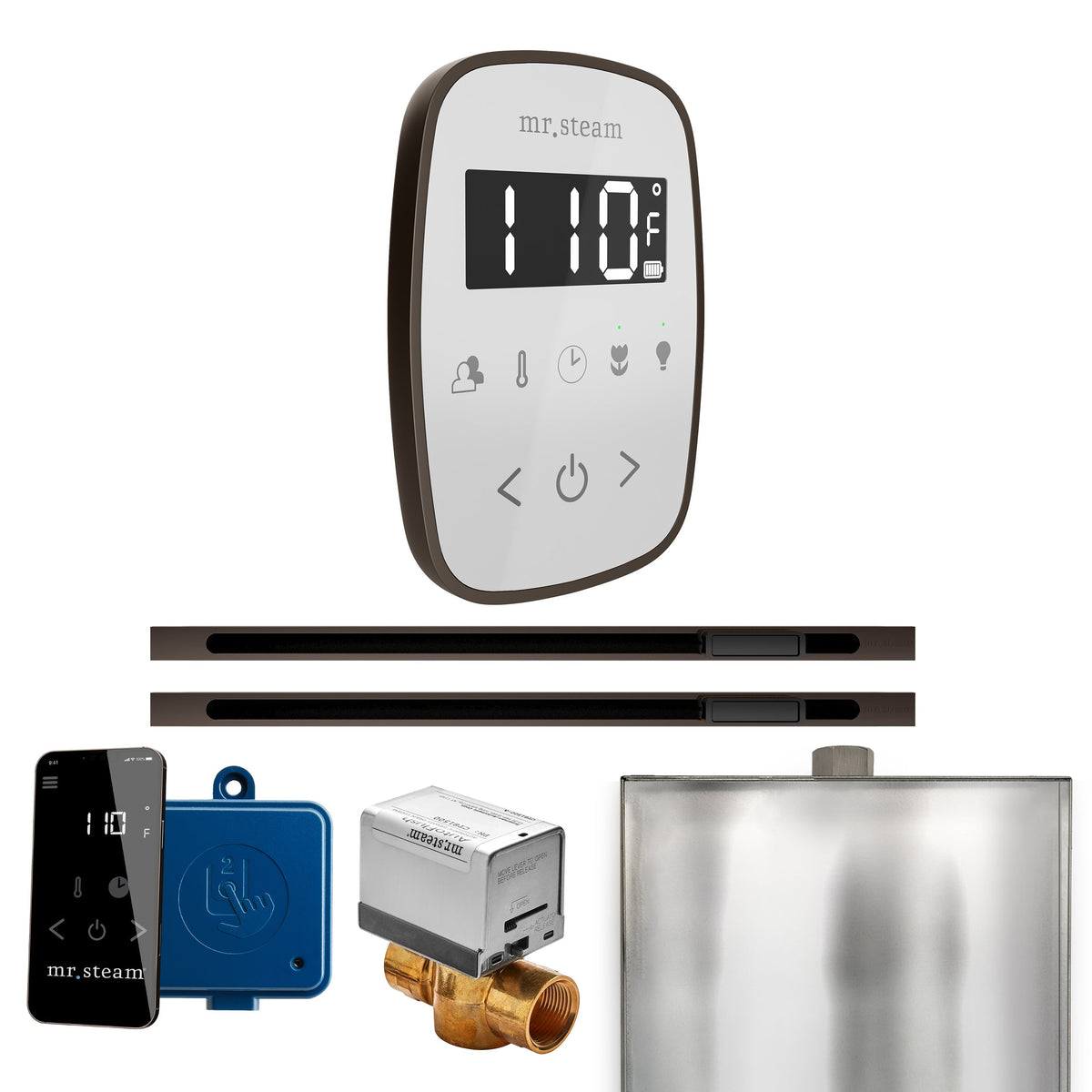 Mr. Steam ButlerFlex Max Linear Steam Shower Control Package – Wireless TempoFlex Control, 16 in. Linear Steamhead & Max AutoFlush for Max Generators