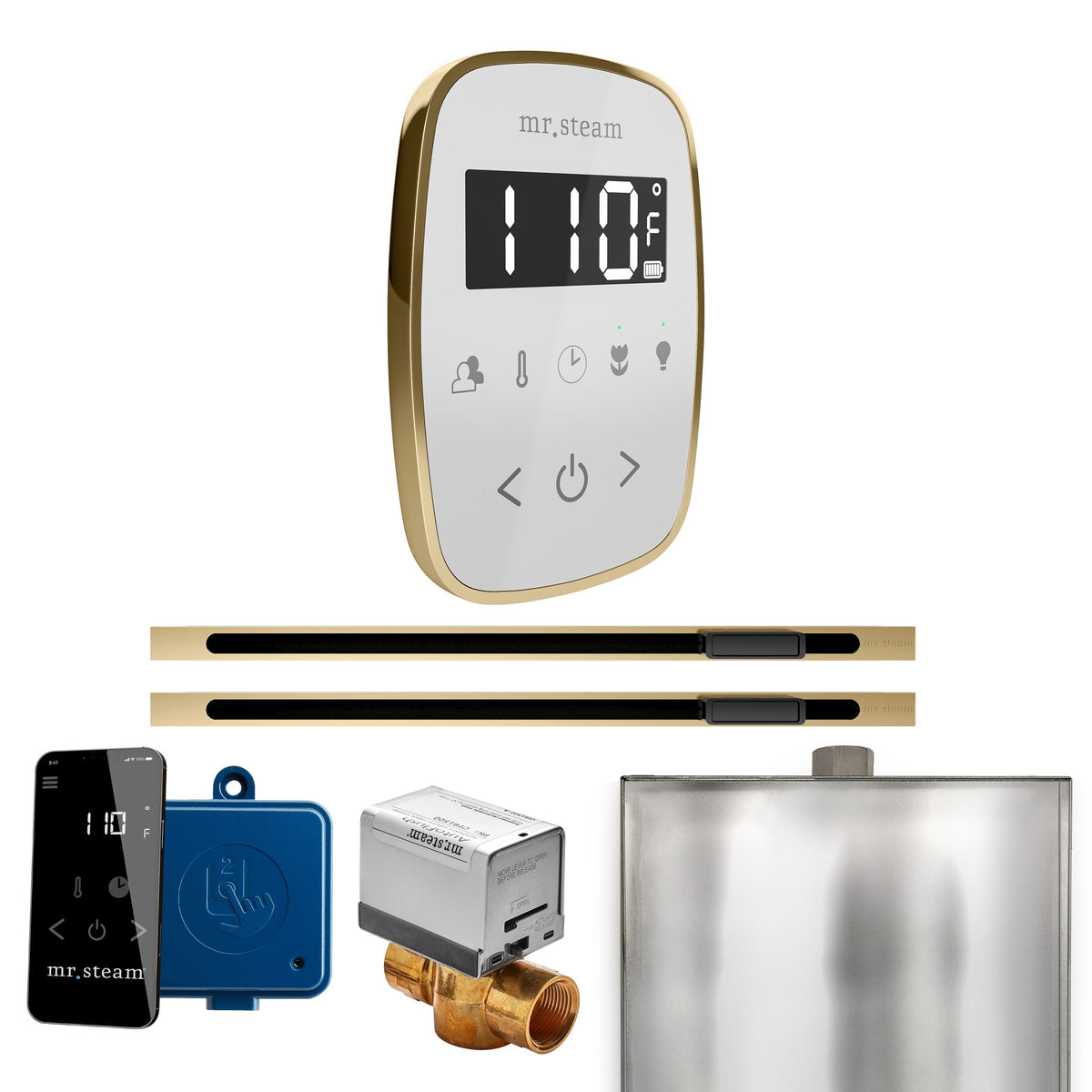 Mr. Steam ButlerFlex Max Linear Steam Shower Control Package – Wireless TempoFlex Control, 16 in. Linear Steamhead & Max AutoFlush for Max Generators