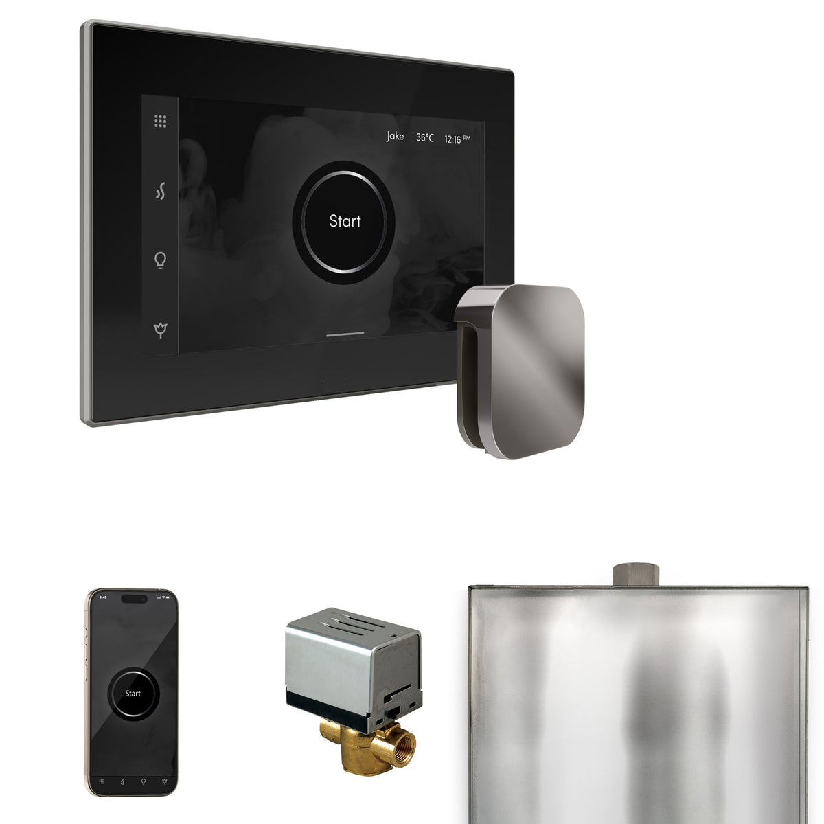 Mr. Steam XButler Steam Shower Control Package – iSteamX Control, Aroma Steamhead, AutoFlush & Drip Pan for MS & Super Generators