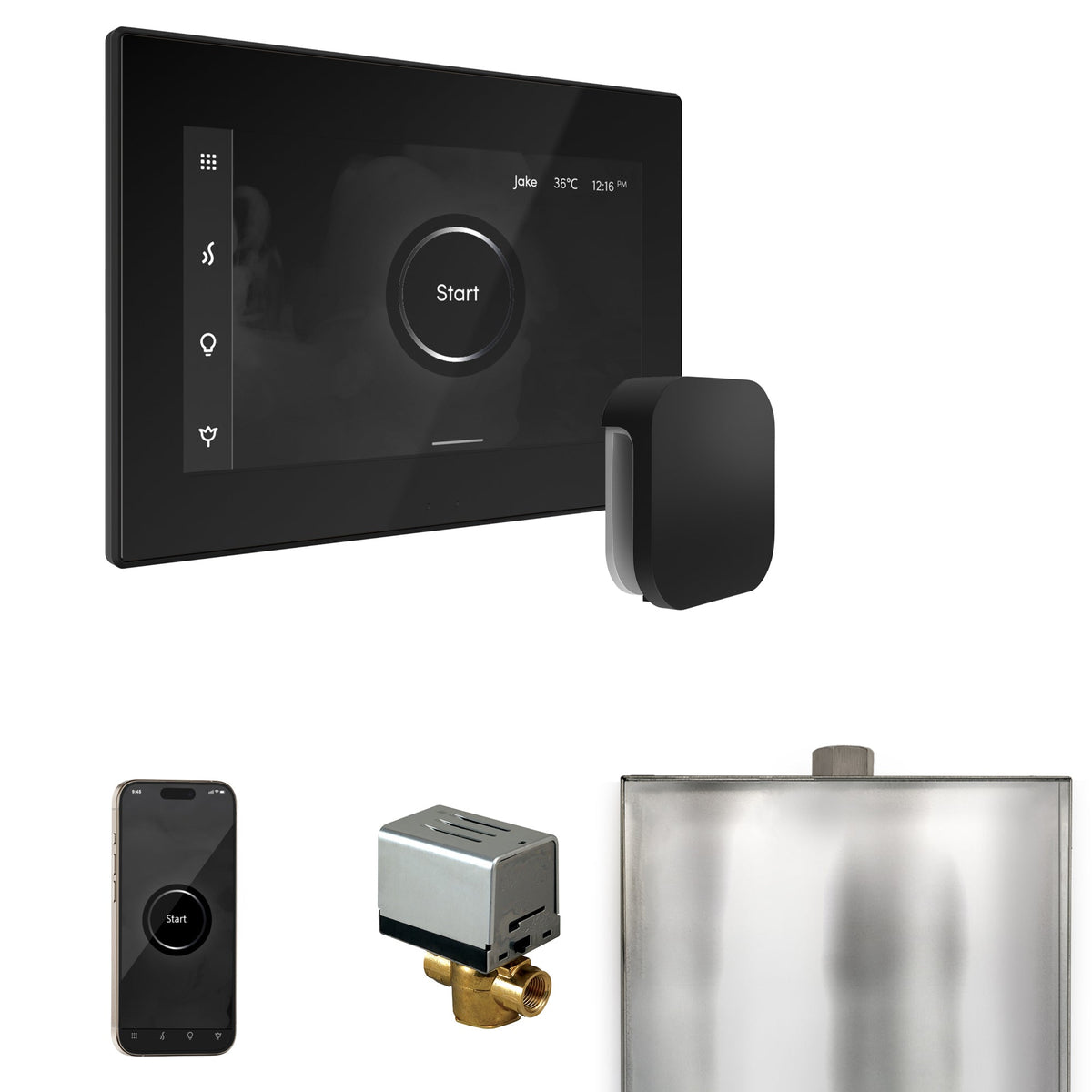Mr. Steam XButler Steam Shower Control Package – iSteamX Control, Aroma Steamhead, AutoFlush & Drip Pan for MS & Super Generators