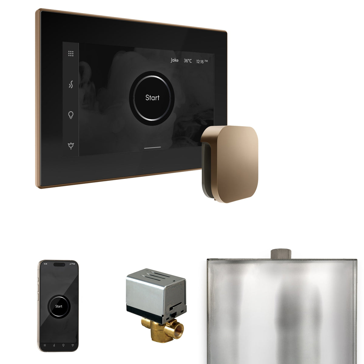 Mr. Steam XButler Steam Shower Control Package – iSteamX Control, Aroma Steamhead, AutoFlush & Drip Pan for MS & Super Generators