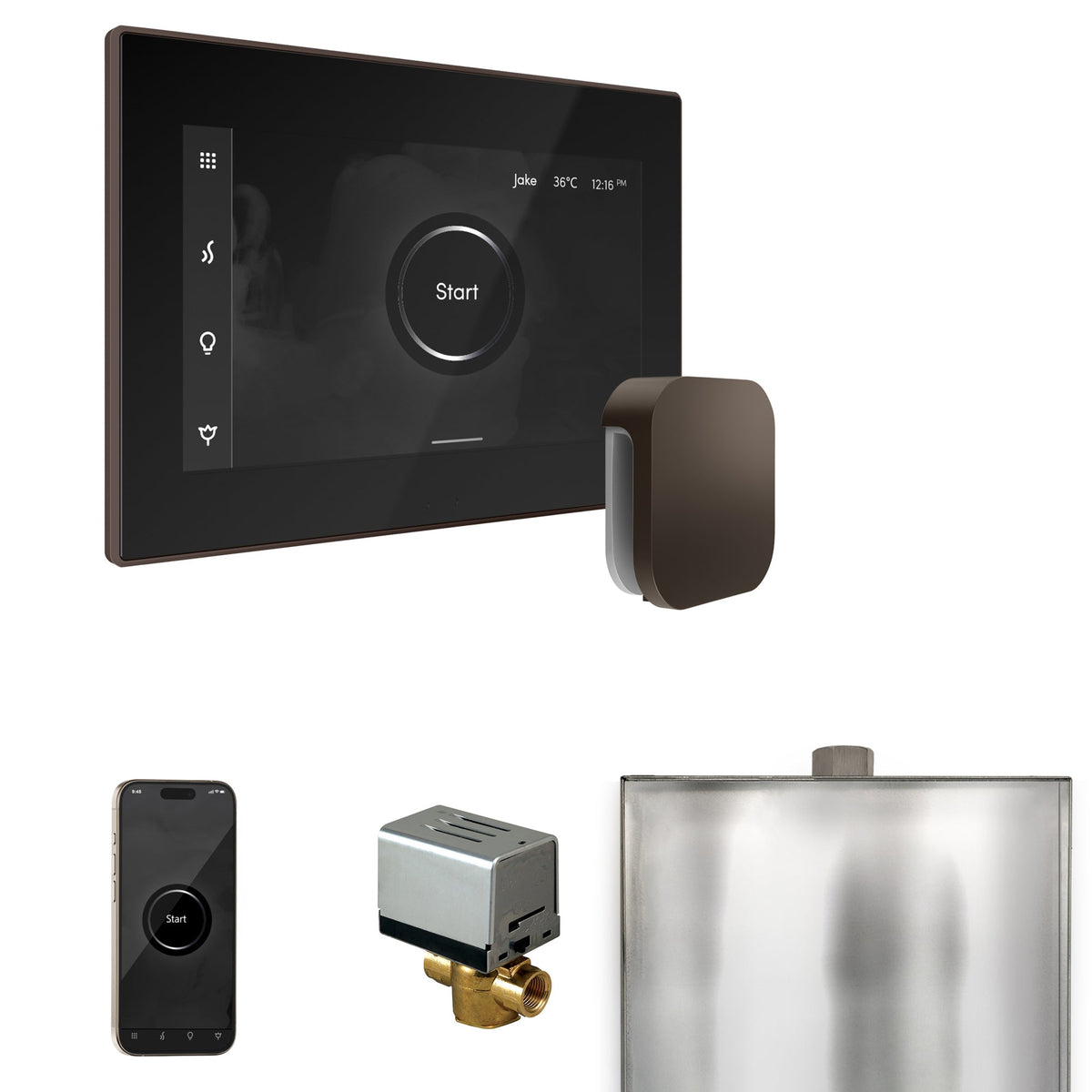 Mr. Steam XButler Steam Shower Control Package – iSteamX Control, Aroma Steamhead, AutoFlush & Drip Pan for MS & Super Generators