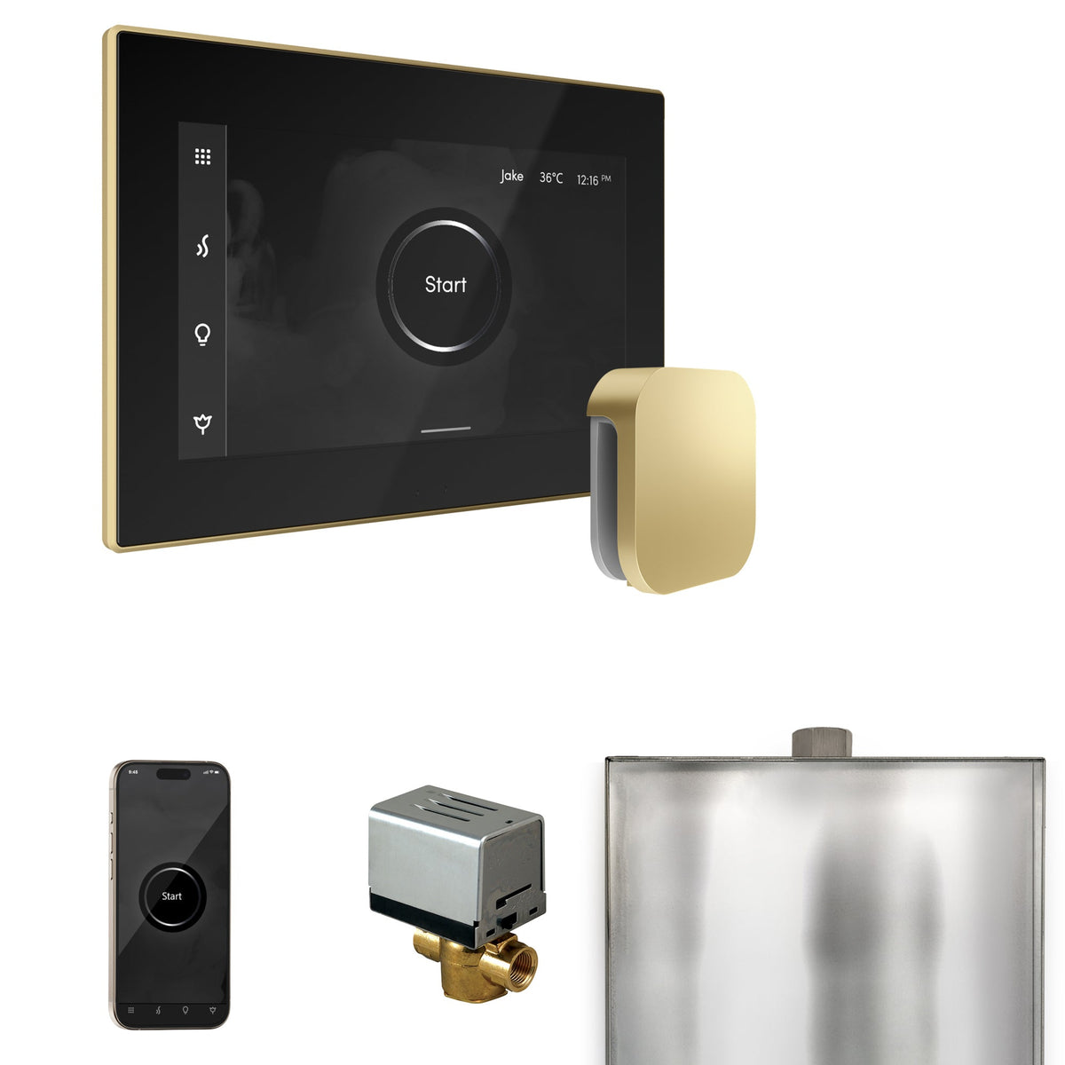 Mr. Steam XButler Steam Shower Control Package – iSteamX Control, Aroma Steamhead, AutoFlush & Drip Pan for MS & Super Generators