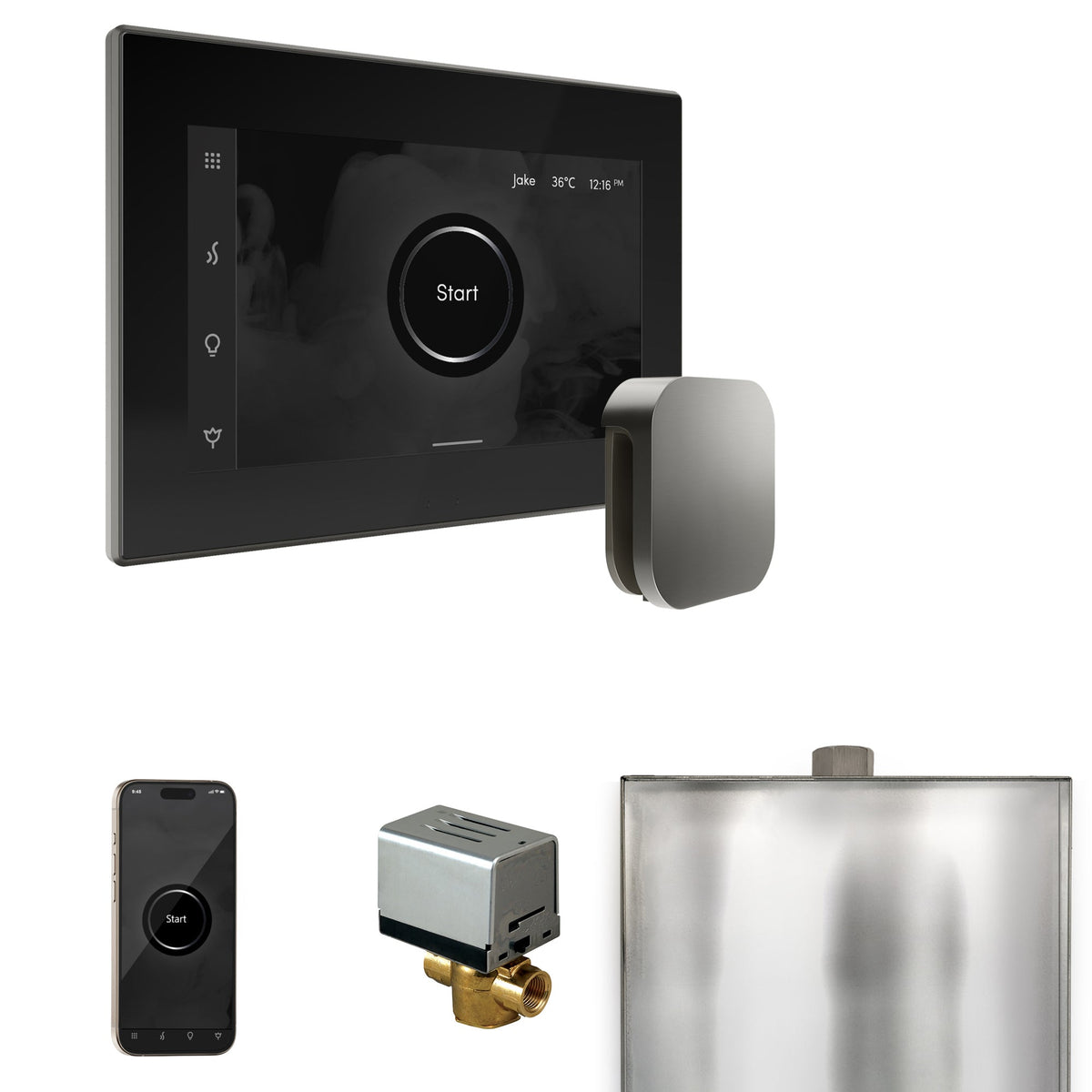 Mr. Steam XButler Steam Shower Control Package – iSteamX Control, Aroma Steamhead, AutoFlush & Drip Pan for MS & Super Generators