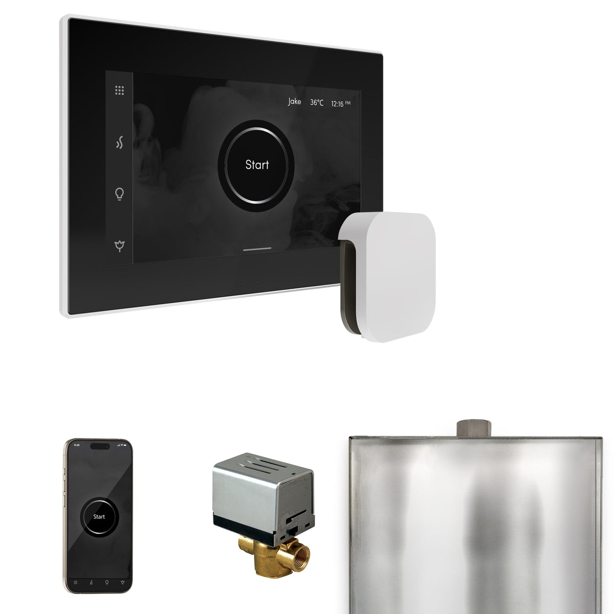 Mr. Steam XButler Steam Shower Control Package – iSteamX Control, Aroma Steamhead, AutoFlush & Drip Pan for MS & Super Generators