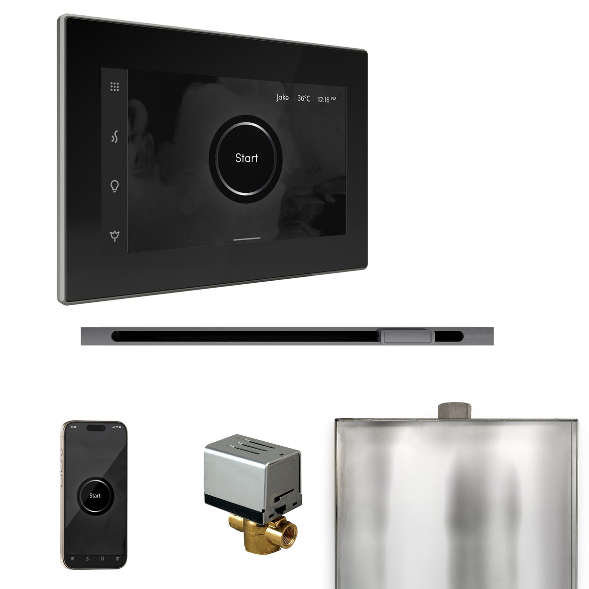 Mr. Steam XButler Linear Steam Shower Control Package – iSteamX Control, 16 in. Linear Steamhead, AutoFlush & Drip Pan for MS & Super Generators