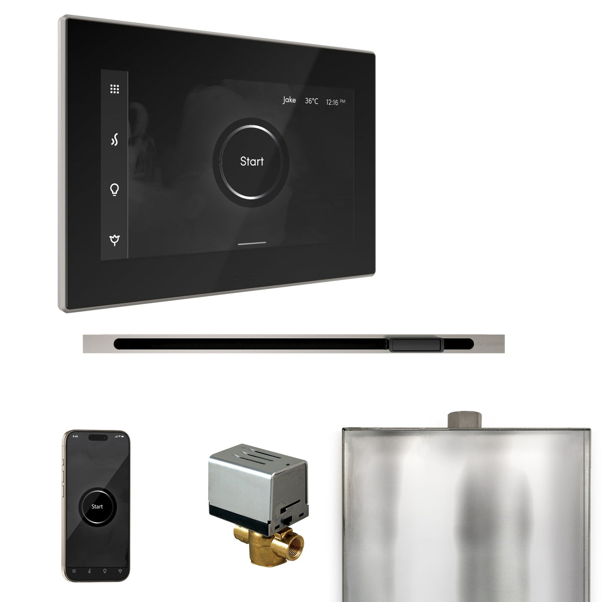 Mr. Steam XButler Linear Steam Shower Control Package – iSteamX Control, 16 in. Linear Steamhead, AutoFlush & Drip Pan for MS & Super Generators