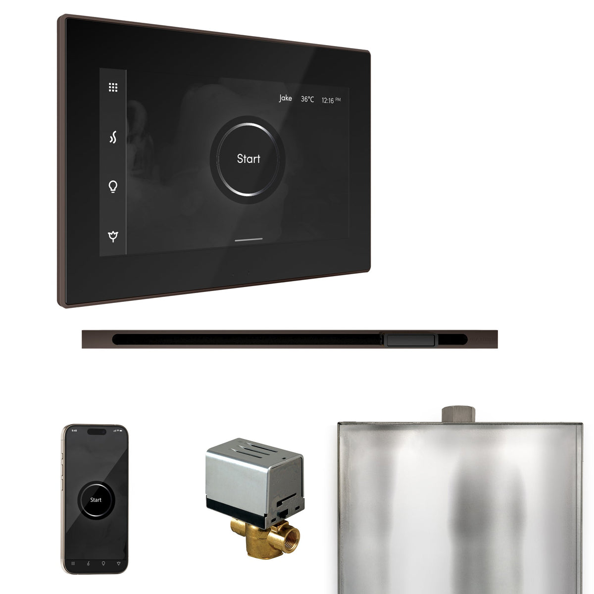 Mr. Steam XButler Linear Steam Shower Control Package – iSteamX Control, 16 in. Linear Steamhead, AutoFlush & Drip Pan for MS & Super Generators