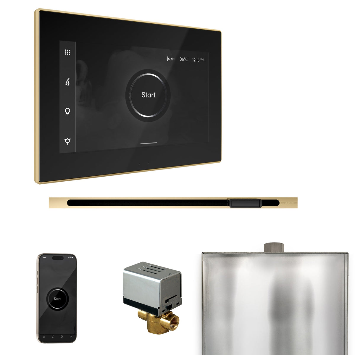 Mr. Steam XButler Linear Steam Shower Control Package – iSteamX Control, 16 in. Linear Steamhead, AutoFlush & Drip Pan for MS & Super Generators