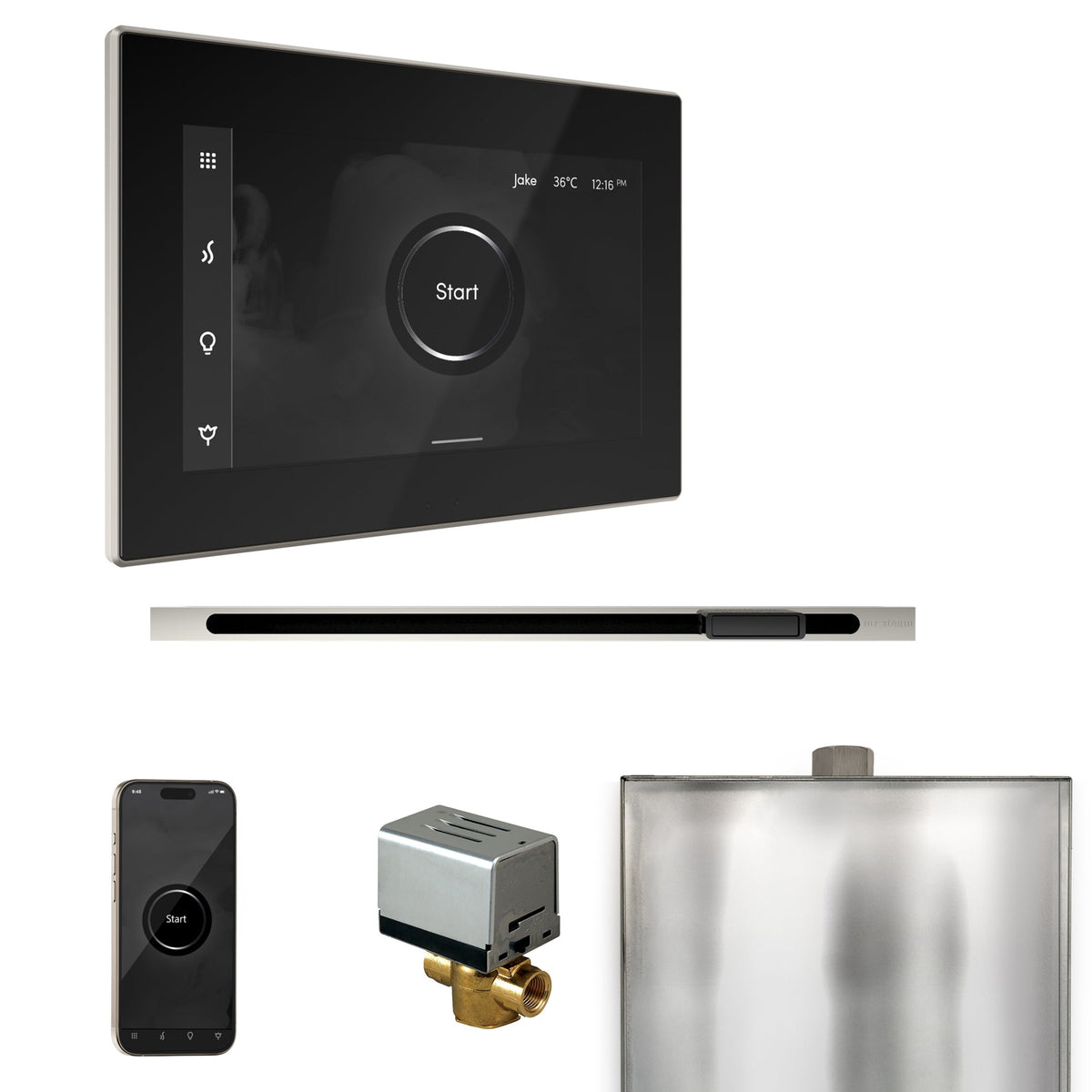Mr. Steam XButler Linear Steam Shower Control Package – iSteamX Control, 16 in. Linear Steamhead, AutoFlush & Drip Pan for MS & Super Generators
