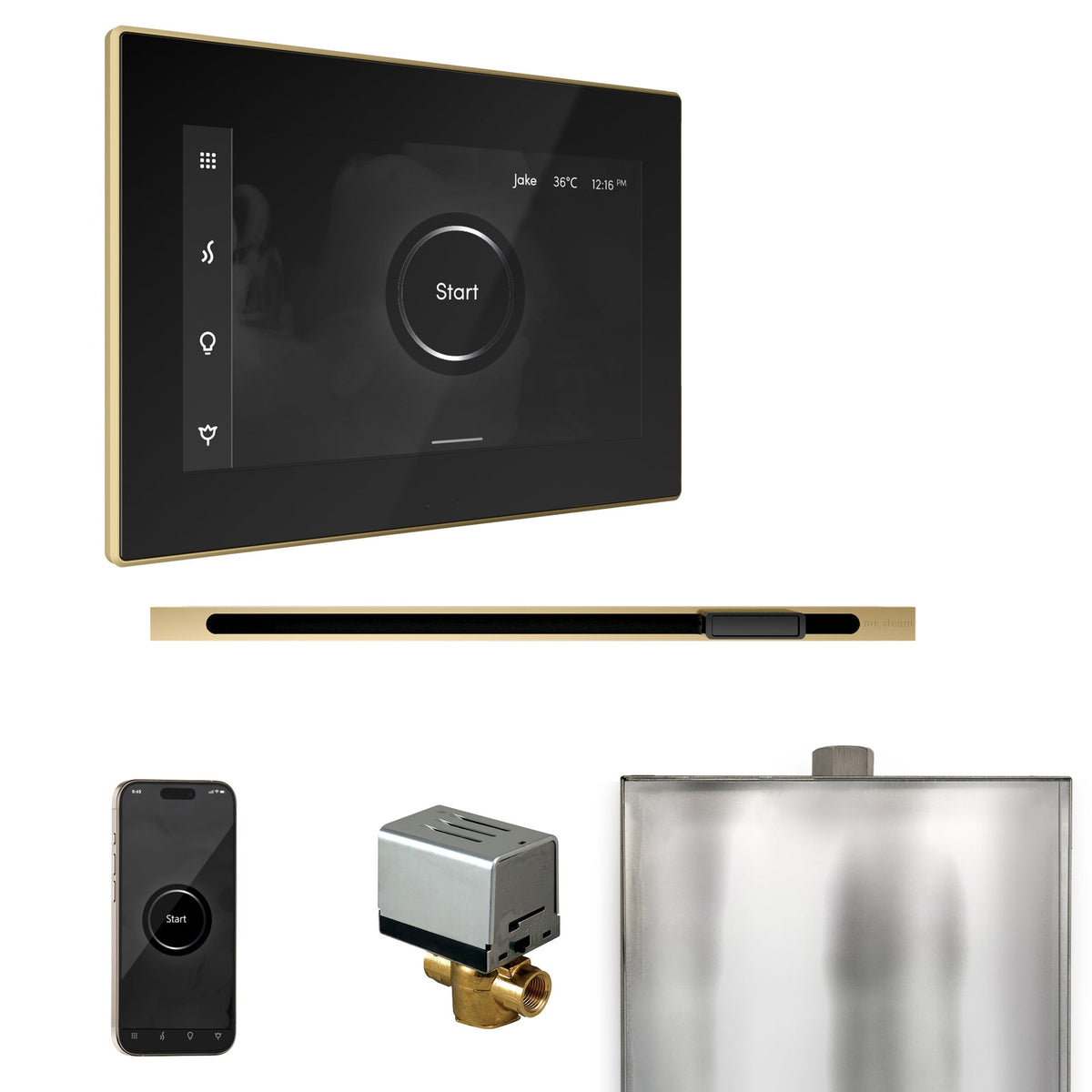 Mr. Steam XButler Linear Steam Shower Control Package – iSteamX Control, 16 in. Linear Steamhead, AutoFlush & Drip Pan for MS & Super Generators
