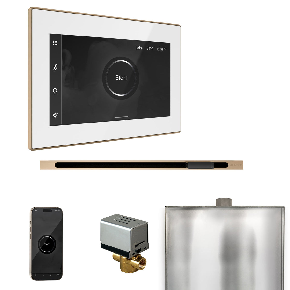 Mr. Steam XButler Linear Steam Shower Control Package – iSteamX Control, 16 in. Linear Steamhead, AutoFlush & Drip Pan for MS & Super Generators