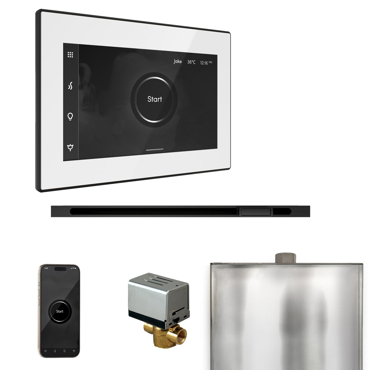 Mr. Steam XButler Linear Steam Shower Control Package – iSteamX Control, 16 in. Linear Steamhead, AutoFlush & Drip Pan for MS & Super Generators