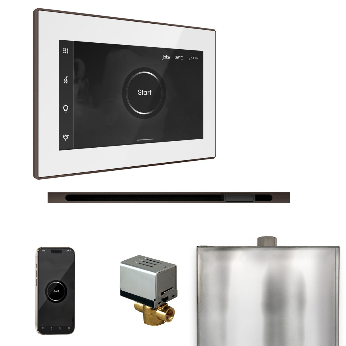 Mr. Steam XButler Linear Steam Shower Control Package – iSteamX Control, 16 in. Linear Steamhead, AutoFlush & Drip Pan for MS & Super Generators